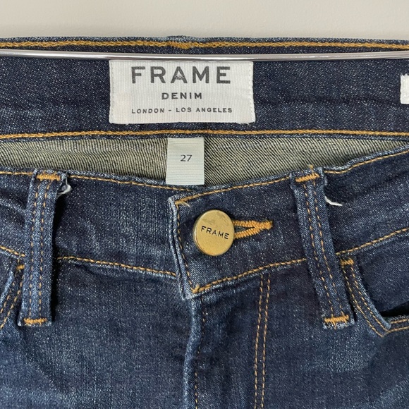 Frame denim Le Skinny de Jeanne dark wash jeans - Picture 4 of 12